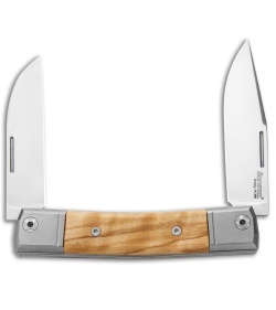 LionSteel BestMan 2-Bladed Traditional Slip Joint Knife Olive Wood (2.88" Satin)