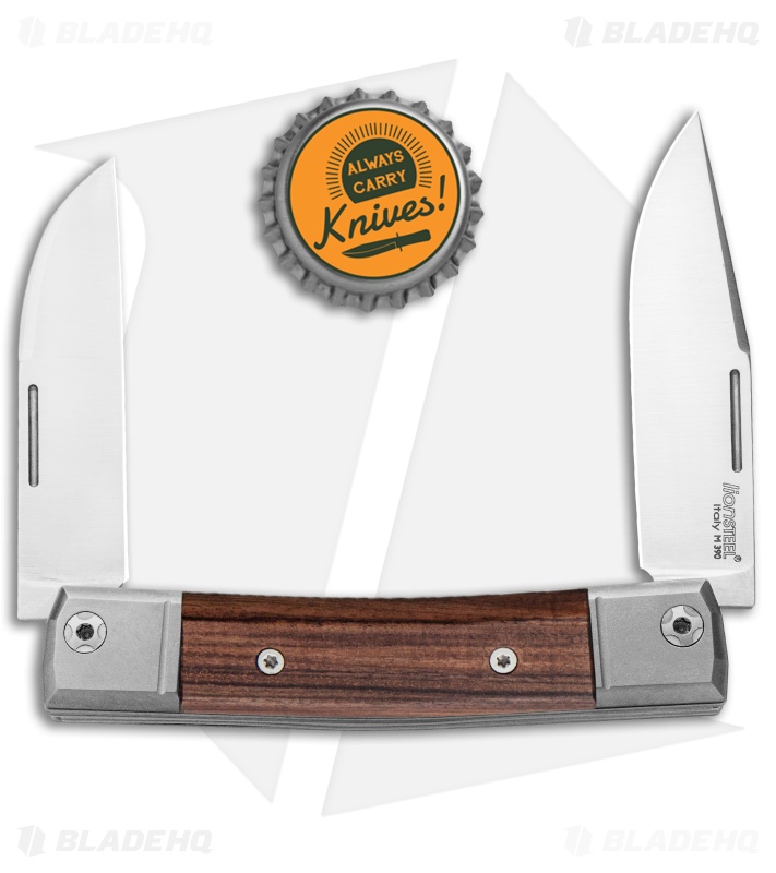 LionSteel BestMan 2-Bladed Traditional Knife Santos Wood (2.88" Satin)