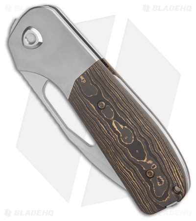 Liong Mah Design Field Duty 3.5 Knife Camo Gold CF (3.5" Hand Satin) 