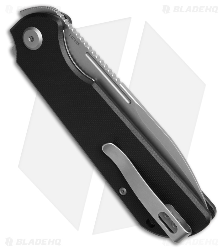 Liong Mah Design Binary Liner Lock Knife Black G-10 (3.75" Stonewash)