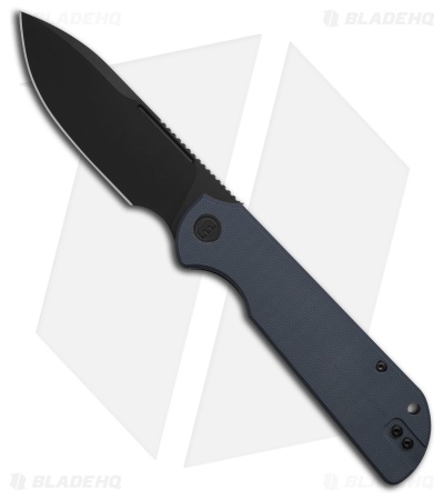 Liong Mah Design Binary Liner Lock Knife Blue G-10 (3.75" Black SW)
