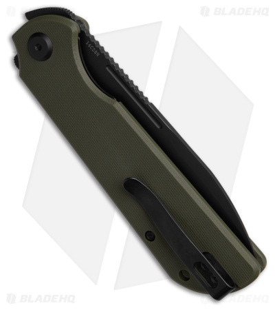 Liong Mah Design Binary Liner Lock Knife Green G-10 (3.75" Black SW)