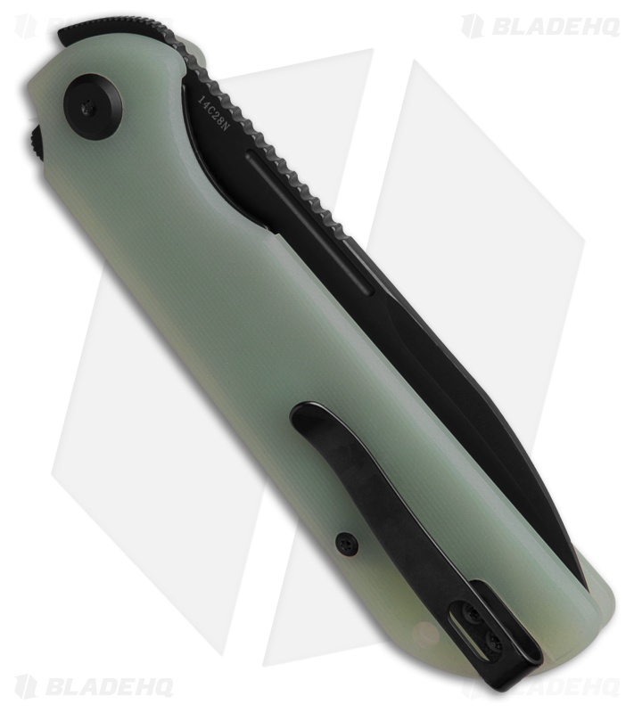 Liong Mah Design Binary Liner Lock Knife Jade G-10 (3.75" Black SW) *DISC*
