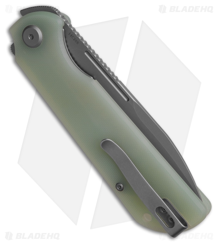 Liong Mah Design Binary Liner Lock Knife Jade G-10 (3.75" Stonewash)
