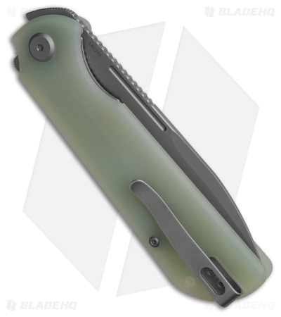 Liong Mah Design Binary Liner Lock Knife Jade G-10 (3.75" Stonewash)