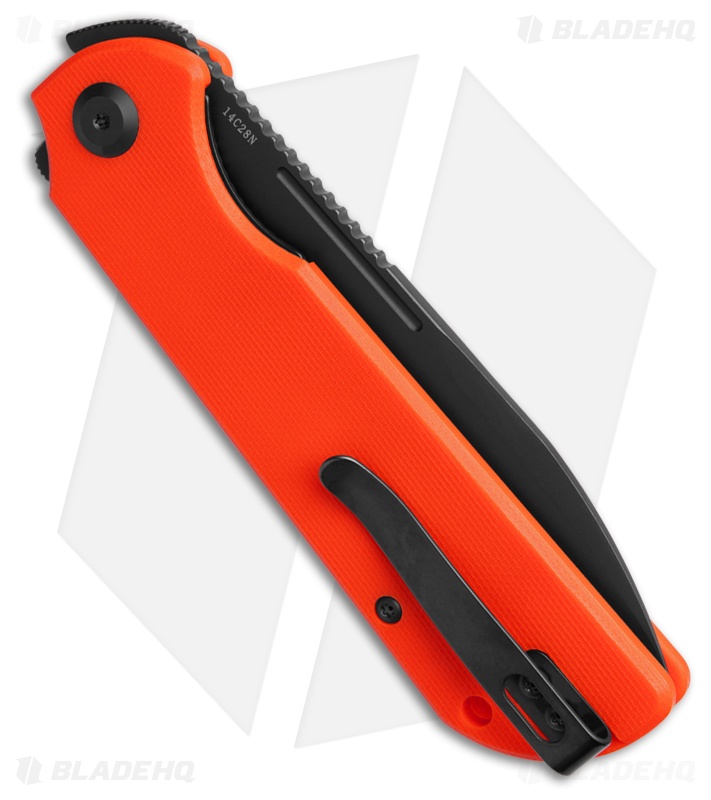 Liong Mah Design Binary Liner Lock Knife Orange G-10 (3.75" Black SW)