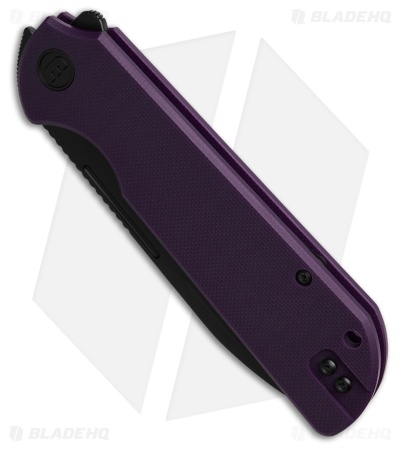Liong Mah Design Binary Liner Lock Knife Purple G-10 (3.75" Black SW)