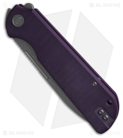 Liong Mah Design Binary Liner Lock Knife Purple G-10 (3.75" Stonewash)