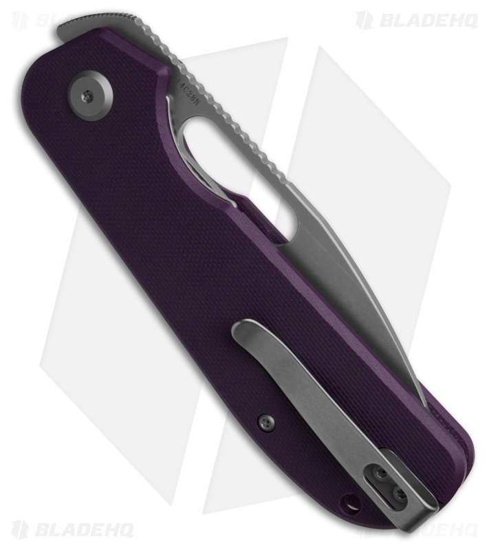 Liong Mah Design EFD Liner Lock Knife Purple G-10 (3.5" Stonewash)