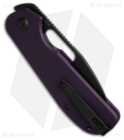 Liong Mah Design EFD Liner Lock Knife Purple G-10 (3.5" Black SW)