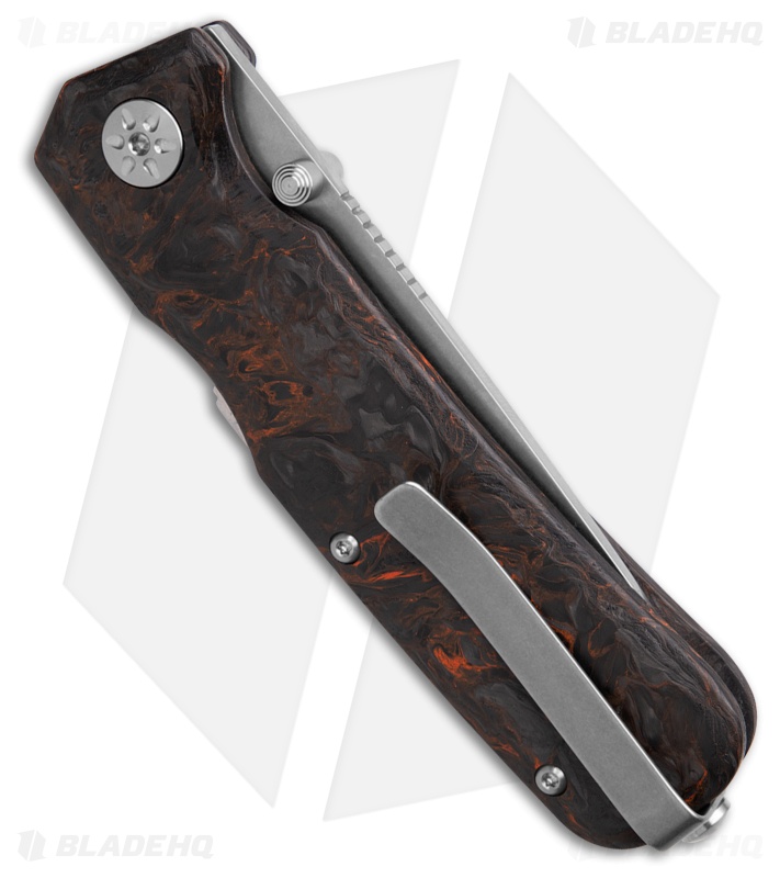 Maserin Pulse Knife Magnacut W-Lock Black/Orange Fat Carbon (3.25" Stonewash)