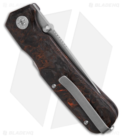 Maserin Pulse Knife Magnacut W-Lock Black/Orange Fat Carbon (3.25" Stonewash)