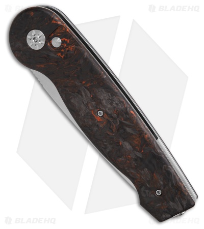 Maserin Summit Magnacut Button Lock Black/Orange Fat Carbon (3.625" Satin)