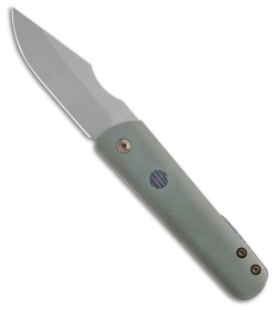 Maverick Customs Viper Jack Automatic Knife Green Titanium w/ Moku (3.4" Satin)