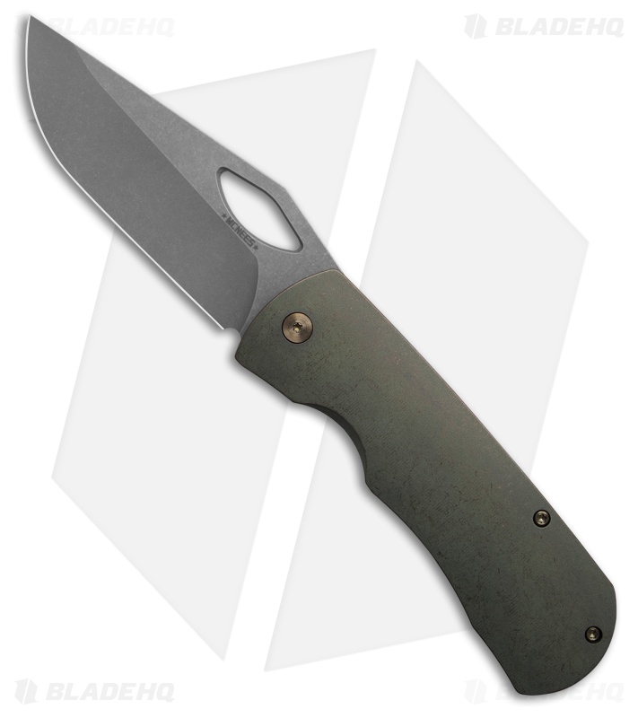McNees Custom Knives Dixons Frame Lock Green Titanium (3.75" Stonewash)