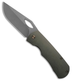 McNees Custom Knives Dixons Frame Lock Green Titanium (3.75&quot; Stonewash) | 233018