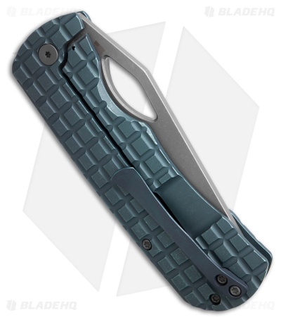 McNees Knives Dixon Frame Lock Knife Blue Frag Titanium (3.75" Stonewash)