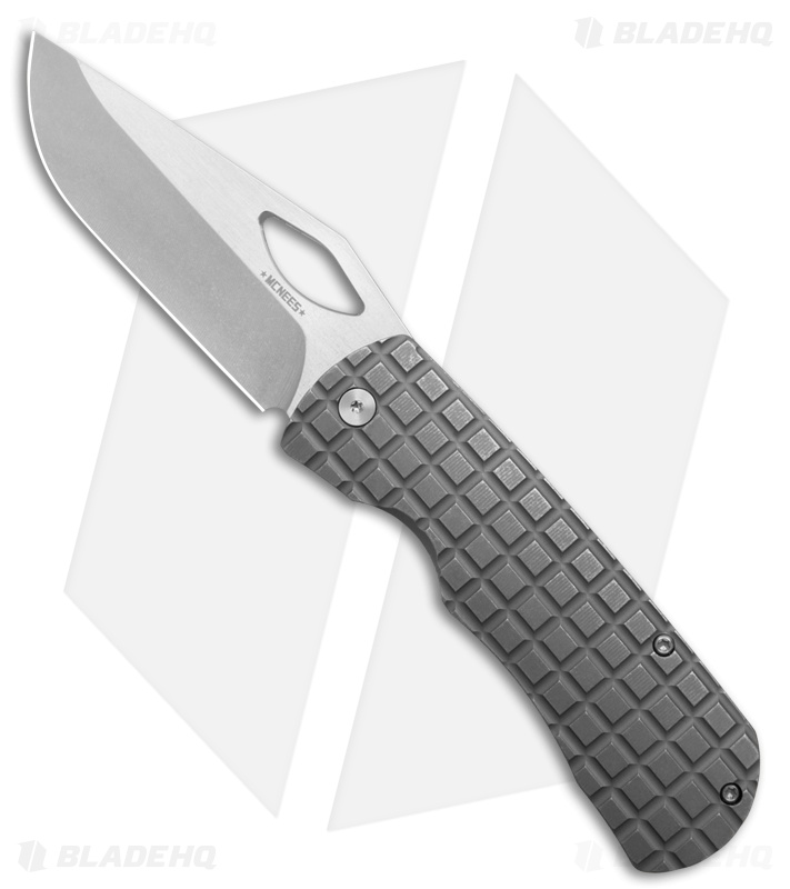 McNees Knives Dixon Frame Lock Knife Gray Frag Ti (3.75" Satin SW)