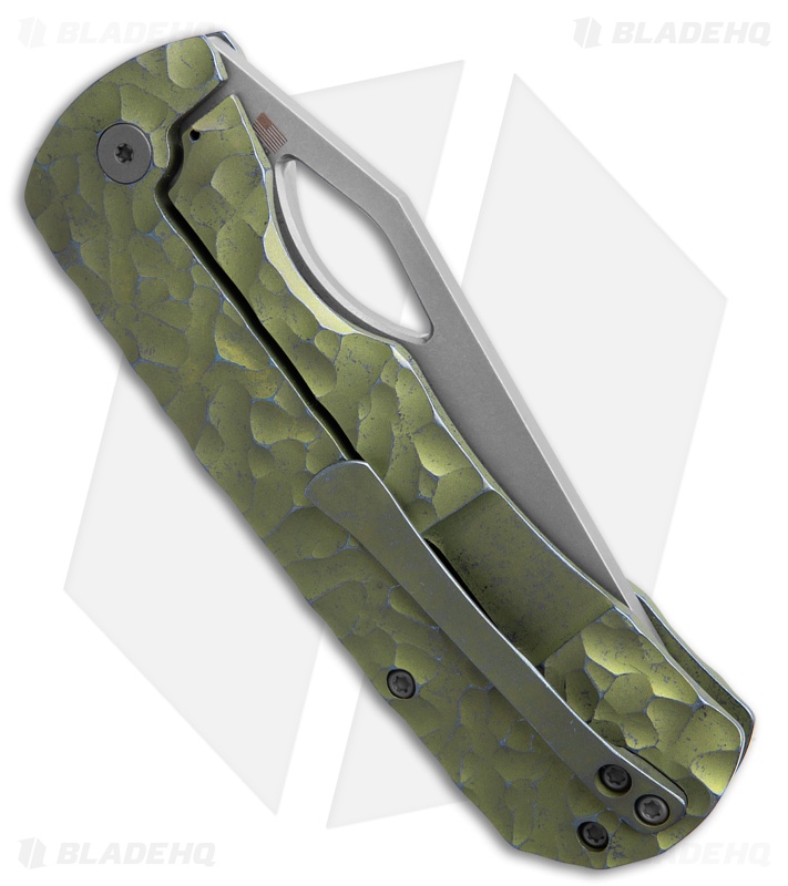 McNees Knives Dixon Frame Lock Knife Green/Blue Rock Titanium (3.75" SW)