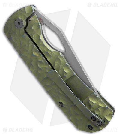 McNees Knives Dixon Frame Lock Knife Green/Blue Rock Titanium (3.75" SW)