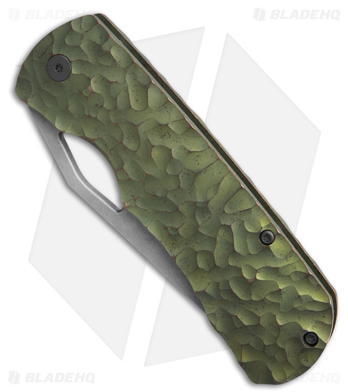 McNees Knives Dixon Frame Lock Knife Green/Bronze Rock Titanium (3.75" SW)