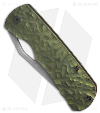 McNees Knives Dixon Frame Lock Knife Green/Bronze Rock Titanium (3.75" SW)