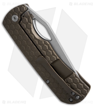 McNees Knives Dixon Frame Lock Knife Bronze Honeycomb Titanium (3.75" Satin SW)