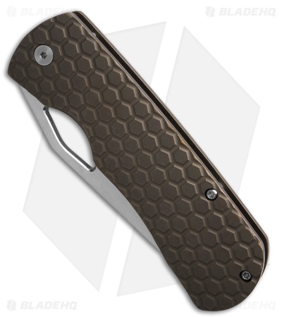 McNees Knives Dixon Frame Lock Knife Bronze Honeycomb Titanium (3.75" Satin SW)