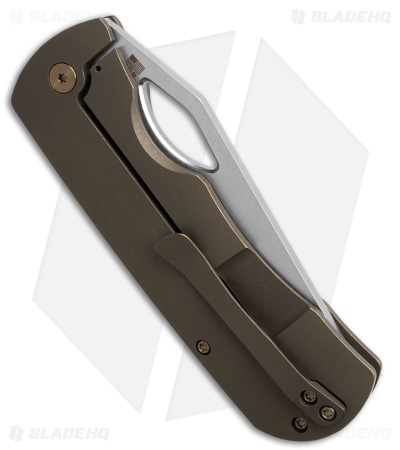 McNees Knives Dixon Frame Lock Knife Bronze Ti + Bronze HW (3.75" Satin SW)