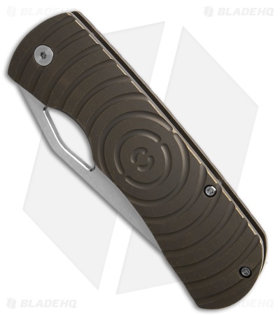 McNees Knives Dixon Frame Lock Knife Shockwave Bronze Titanium (3.75" Satin SW)