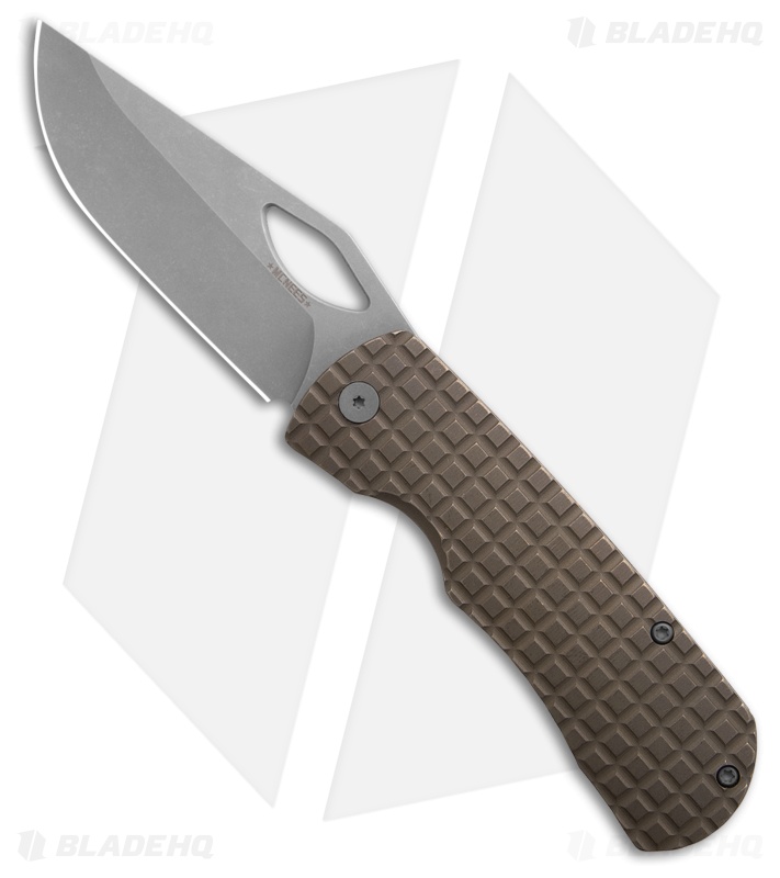 McNees Knives Little Dixon Frame Lock Knife Fragged Bronze Ti (3.5" SW)