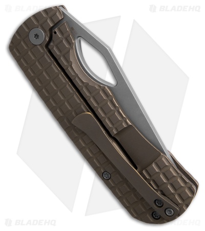 McNees Knives Little Dixon Frame Lock Knife Fragged Bronze Ti (3.5" SW)