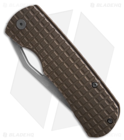 McNees Knives Little Dixon Frame Lock Knife Fragged Bronze Ti (3.5" SW)