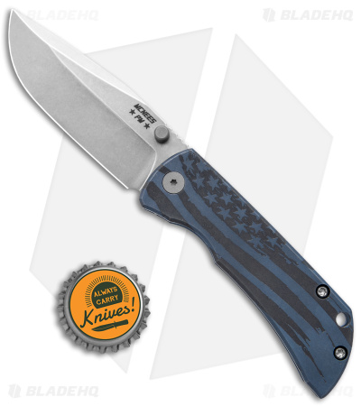 McNees Knives MAC2 Frame Lock Knife Blue Ol' Glory Titanium (3" Stonewash)