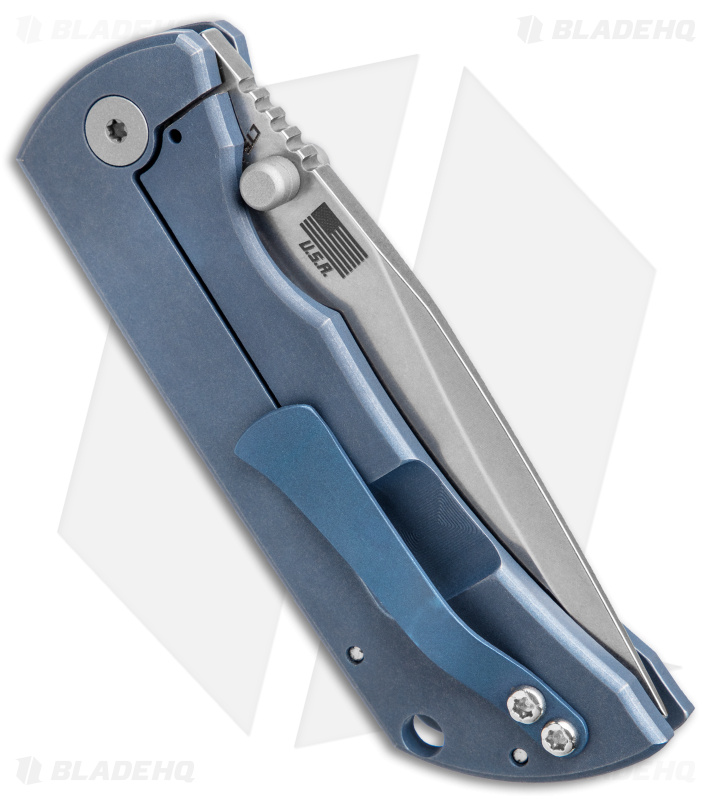McNees Knives MAC2 Frame Lock Knife Blue Ol' Glory Titanium (3" Stonewash)