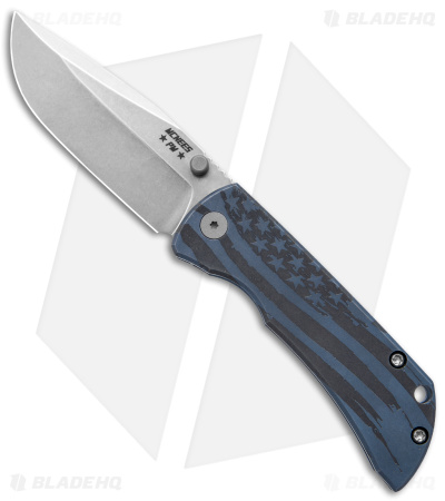McNees Knives MAC2 Frame Lock Knife Blue Ol' Glory Titanium (3" Stonewash)