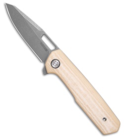 Mechforce Oeser Collab Nebo V2 Frame Lock Knife Antique Micarta (3" Acid Wash)