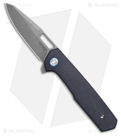 Mechforce Oeser Collab Nebo V2 Frame Lock Knife Blue Richlite (3" Acid Wash)