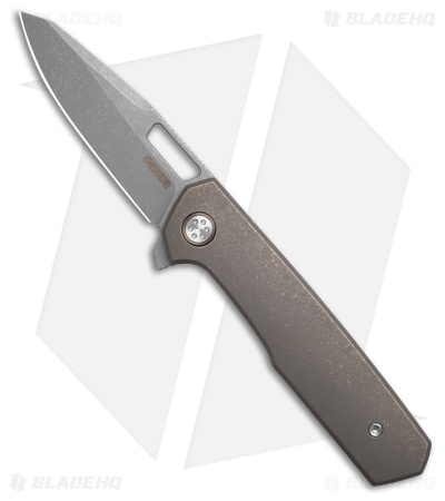Mechforce Oeser Collab Nebo V2 Frame Lock Knife Bronze SW Ti (3" Acid Wash) 