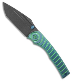 NCC Knives Custom BBM v2 Milled Frame Lock Knife Green/Blue Ti (3&quot; Acid Wash) | 209191