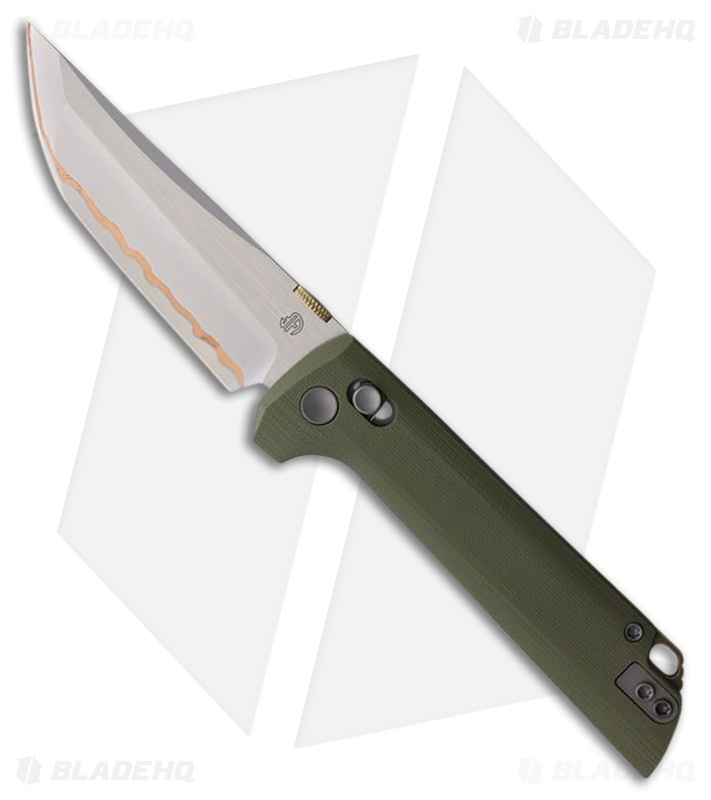 North Mountain Blade Chop Crossbar Lock OD Green G10(3.50"Forged 5-Layer Copper)