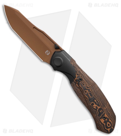 Null Knives BHQ Exclusive Vandal Knife Ti/Copper Camo CF (3.9" Copper PVD)