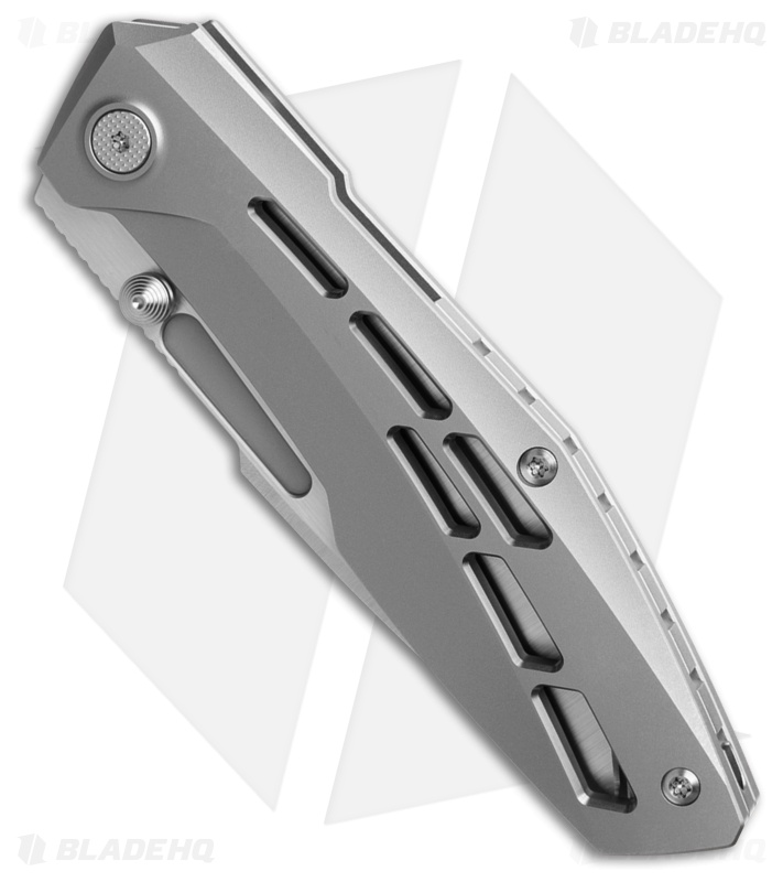 Null Knives Raiden R2 Frame Lock Knife Aero Beadblast Ti (3.3" Belt Satin)