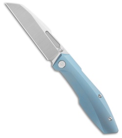 Null Knives Raikou Frame Lock Knife Blue/Belt Satin TI (3.45")