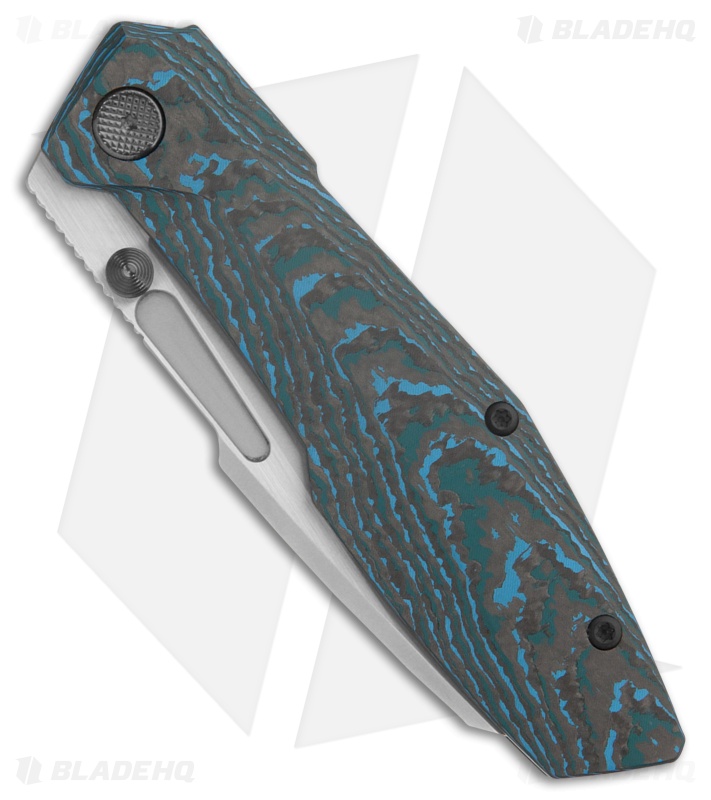 Null Knives Raikou Frame Lock Knife Black Ti/Arctic Storm CF (3.5" BB/Satin) 