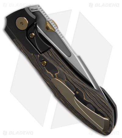 Null Knives Voodoo Doll Frame Lock Knife Ti/Gold Camo CF (3.2" SW)