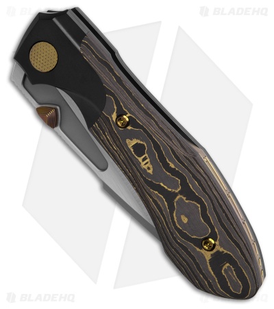 Null Knives Voodoo Doll Frame Lock Knife Ti/Gold Camo CF (3.2" SW)