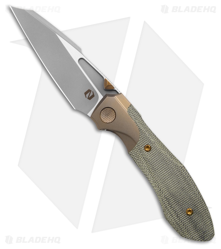 Null Knives Voodoo Doll Frame Lock Knife Ti/Green Micarta (3.2" SW)