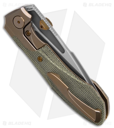 Null Knives Voodoo Doll Frame Lock Knife Ti/Green Micarta (3.2" SW)
