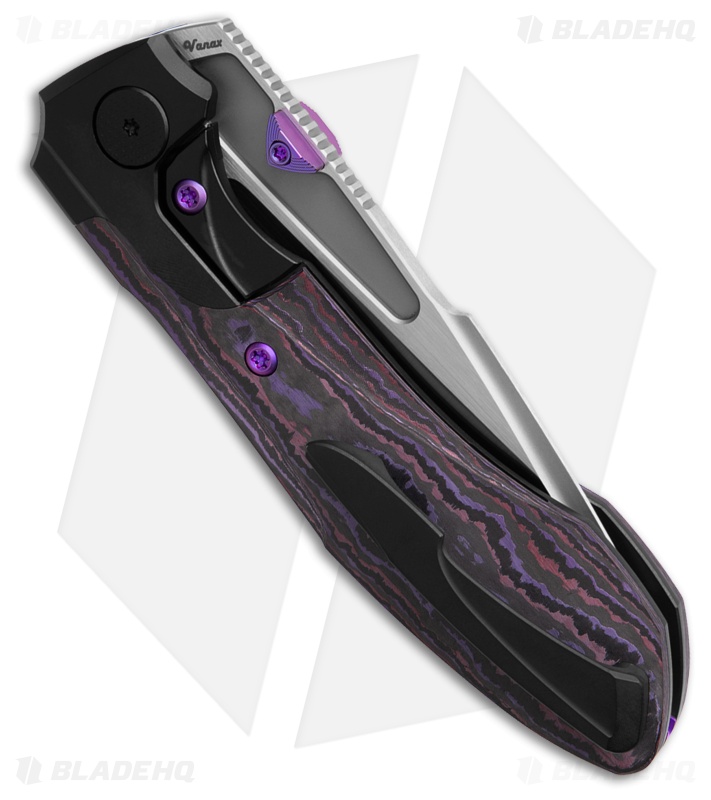 Null Knives Voodoo Doll Frame Lock Knife Ti/Purple Haze CF (3.2" SW)